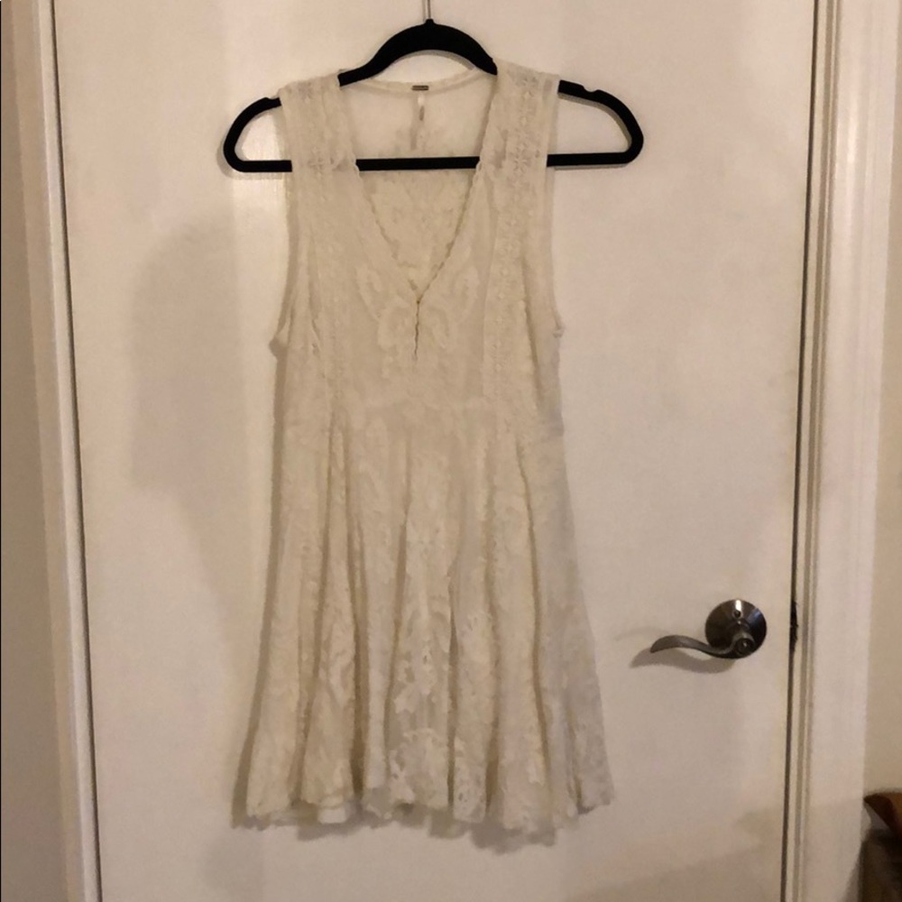 Free People white mini lace dress